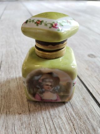 304 Vintage Antique Snuff Scent Powder Jar Vanity limoges 2