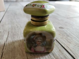 304 Vintage Antique Snuff Scent Powder Jar Vanity limoges 3