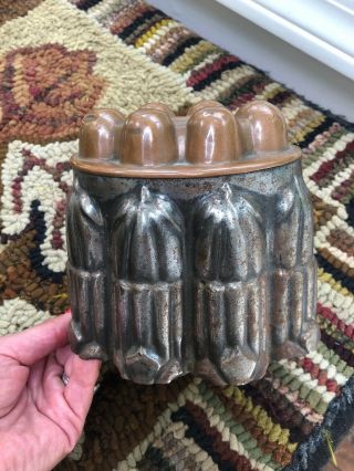 Wonderful Early Antique Copper And Tin Mold