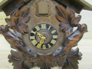 vintage Antique Black Forest Cuckoo Clock Hand Carved Birds Repair/ Parts,  BL5 3