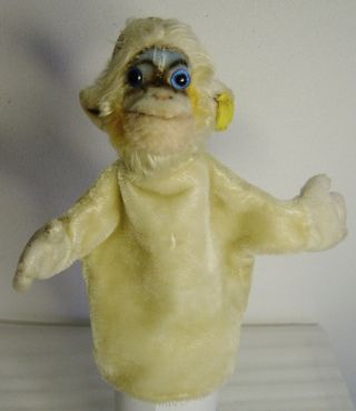 Cute Vintage 50s/60s Steiff Mohair Mungo Monkey Hand Puppet With Button And Tag