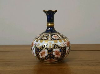 Rare Antique Royal Crown Derby - Imari 6299 Pattern - " Fluted Top Vase " - C.  1904