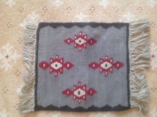 Vintage Wool Native American Indian Inuit Small Mat / Table Topper