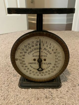 Vintage 60 Pound By 2 Ounce Columbia Family Scale Made By Landers,  Frary & Clark