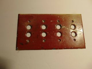 Antique Solid Brass Push Button Light Switch Plate 4 Gang In Old Paint