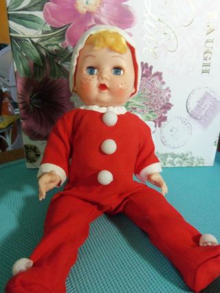 Vintage 10 " Little Plastic Boy In Red From The 1960 