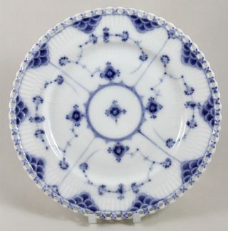 Antique Royal Copenhagen Blue Fluted Full Lace Salad/dessert Plate 1086 1st