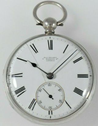 Antique Silver Fusee Lever Pocket Watch,  Baumgart,  Maddox St.  Mayfair C.  1885