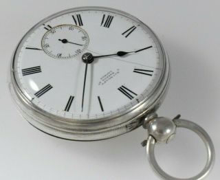 Antique Silver Fusee Lever Pocket Watch,  Baumgart,  Maddox St.  Mayfair c.  1885 3