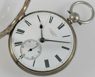 Antique Silver Fusee Lever Pocket Watch,  Baumgart,  Maddox St.  Mayfair c.  1885 7