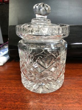 Vintage Crystal Cut Glass Candy/cookie Jar With Lid 6 " Tall