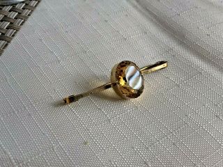 Antique Vintage Citrine Bar Brooch/ Pin Rolled Gold 3.  2g