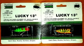 Heddon Tiny Lucky 13 In Package Two Fishing Lures