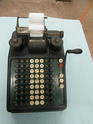 Burroughs Hand Crank Portable Adding Machine Vintage