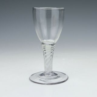 Antique English Georgian Glass Twist Stemmed Wine Drinking Glass - Early