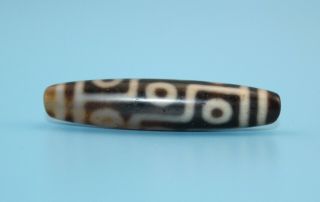 54 12 Mm Antique Dzi Agate Old 9 Eyes Bead From Tibet