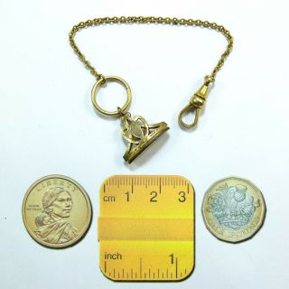 Antique Victorian Rolled Gold Pocket Watch Fob Plain Seal & Dog Clip Lapel Fob