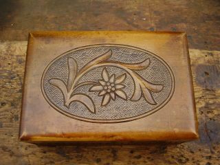 Unusual Vintage / Antique Wooden Box With Hidden Key Feature.