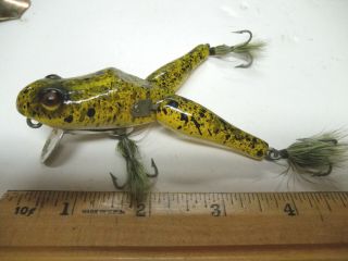 Vintage Pawpaw Jointed Frog Wood Fishing Lure
