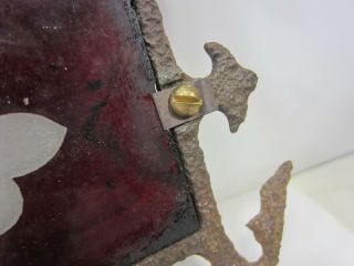 Antique Iron Weather Vane Directional Arrow w/Glass Insert 3
