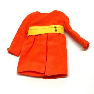 Vintage Skipper Barbie Mattel Doll Dress Culottes,  Orange With Yellow Belt