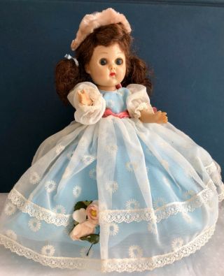 Vintage Vogue BKW Ginny Doll with Molded Eyelashes in her Blue Tagged Gown 5