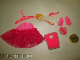 Vintage Barbie Doll Stacey Mod Fashion Pak Pretti Pinks Set Almost Complete