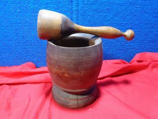 Primitive Wood Mortar And Pestle Wooden Pharmacy Tool
