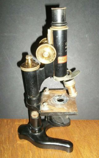 Antique Ernst Leitz Wetzlar Co Microscope 116627 In Dovetail Case