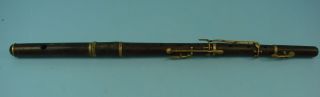 Vtg Antique Wooden Irish Flute 6 Hole 6 Key Woodwind 24.  5 " Unmarked Pratten?