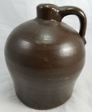 Antique Stoneware Brown Crock Moonshine Whiskey Beehive Jug As - Is 7 5/8 " Tall