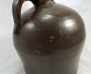 Antique Stoneware Brown Crock Moonshine Whiskey Beehive Jug AS - IS 7 5/8 