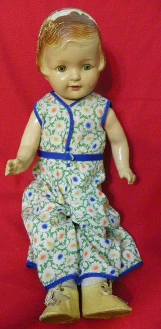 Arranbee Composition Repair Doll,  Molded Hair With Cry Box Vintage 20 " Clothes