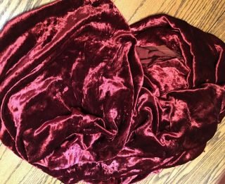 5 Yards Vintage Red Crimson Silk Velvet 4