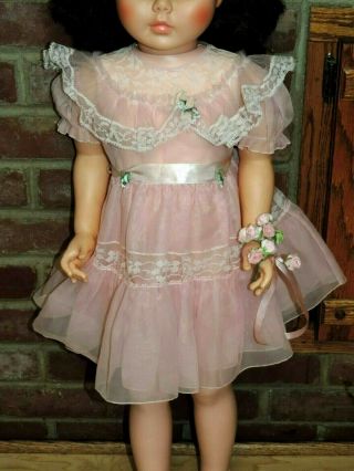 Vintage Pink Sheer & Lace Patti Play Pal Size Dress Only
