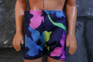 Vintage Tropical Ken Doll hawaiian swim trunks beach shorts Mattel 1985 1020 4