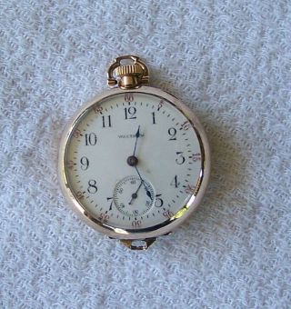 Vintage Waltham Pocket Watch 0 Size 15 Jewel 10k Gold Filled Case