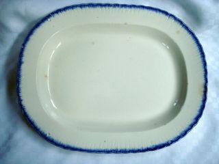 Antique Circa 1820 Leeds Shell Feather Edge Serving Platter Plate Dish