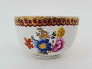 Antique 18th Century Meissen Hand Painted Porcelain Floral & Gilt Tea Bowl