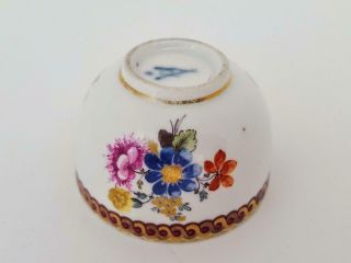 Antique 18th Century Meissen Hand Painted Porcelain Floral & Gilt Tea Bowl 3