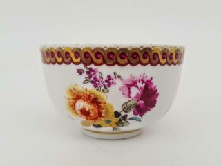 Antique 18th Century Meissen Hand Painted Porcelain Floral & Gilt Tea Bowl 4