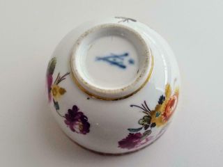 Antique 18th Century Meissen Hand Painted Porcelain Floral & Gilt Tea Bowl 6