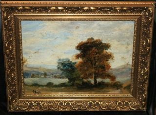 Old Antique English Landscape Oil On Board Signed G.  Boyle (1842,  1930)