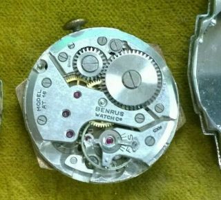 Antique Benrus AT16 17 Jewels Men ' s Wristwatch - Watchmaker Parts Repair 3