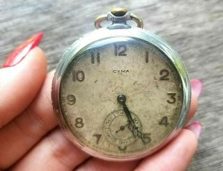 Vintage Watch Cyma Swiss Pocket Watch 15 Jewels