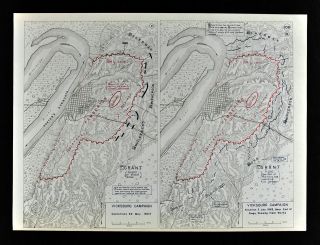 West Point Civil War Map - Battle Siege Of Vicksburg - Porter 