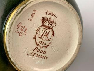 Antique Royal Bonn German Signed Portrait of Woman Gourd Shape Vase Tiny Neck 7