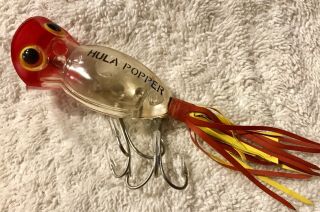 Fishing Lure Fred Arbogast Hula Popper Clear Body Tackle Box Crank Bait