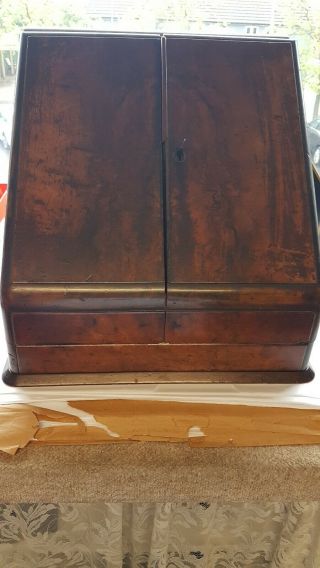 Antique Desktop Stationery Cabinet,  Writing Box Complete With Contents