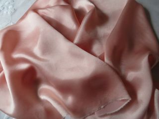 Lovely Piece Vintage Pink Silk Satin Crepe 1yd/ Metre Doll Dress Craft Lingerie